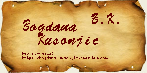 Bogdana Kusonjić vizit kartica